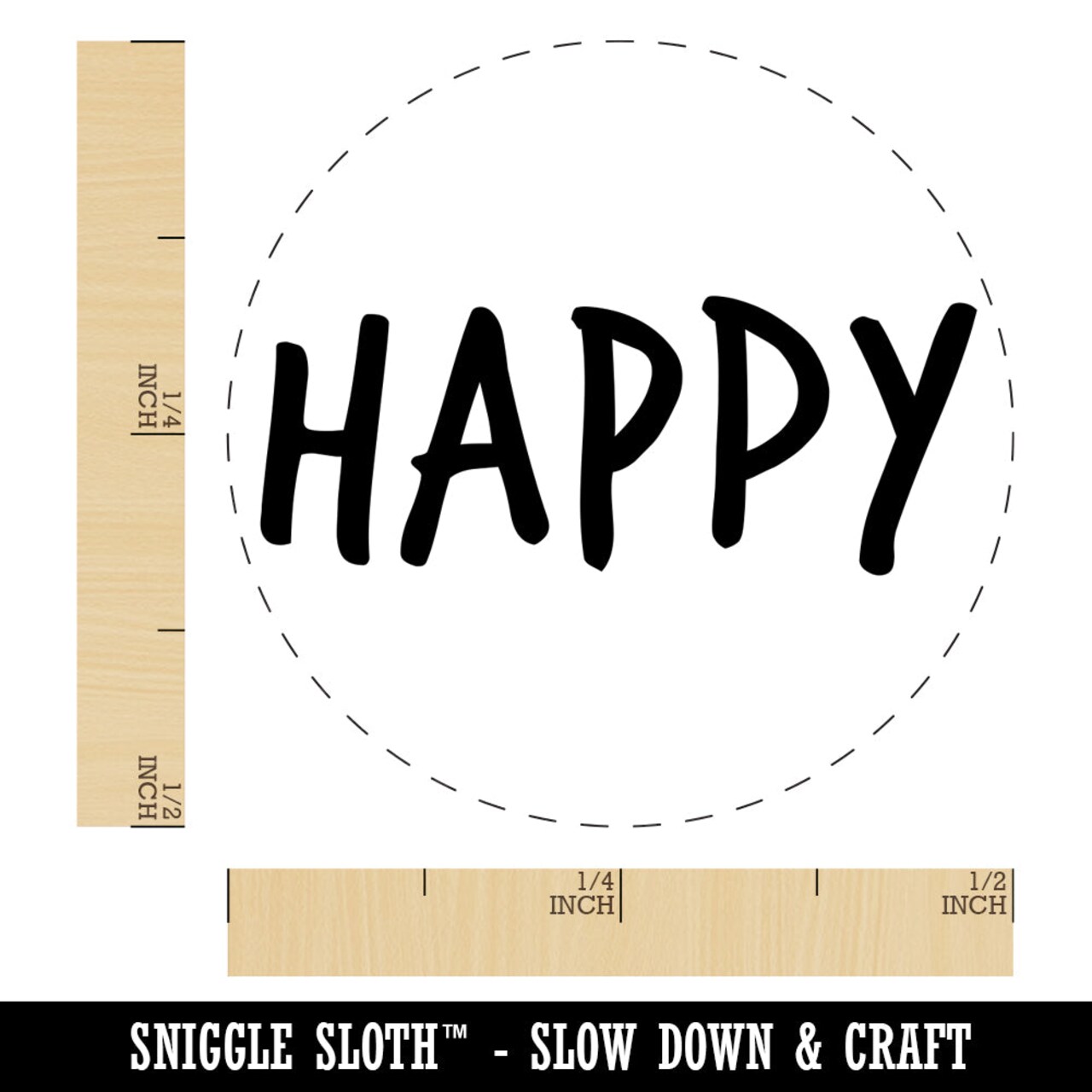 Happy Fun Text Self-Inking Rubber Stamp for Stamping Crafting Planners